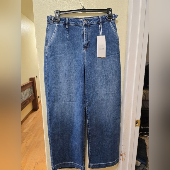 Risen Jeans Denim - Risen Women's Wide Leg Jeans in Classic Blue